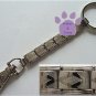 Silver Italian Charm DIAMOND Key Chain ring & hook 5 links