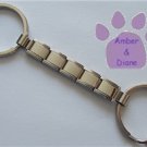 Shiny Silver Italian Charm Key Chain Keyloop both ends same size