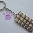 Shiny Silver Italian Charm TRIPLE ROW Key Chain with loop