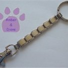 Shiny Silvertone Italian Charm Key Chain ring and hook 6 links