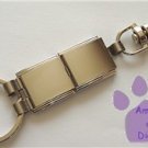 Shiny Silvertone Italian Charm MEGALINK Key Chain ring and hook