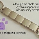 Shiny Silvertone Megalink Keychain 5 links one large & one small loop