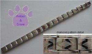 Diamond Pattern Silvertone Italian Charm Starter Bracelet