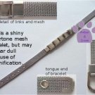 Mesh Italian Charm Bracelet, Shiny Silvertone
