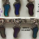 Footprint Dangle Mood Slider 5mm Italian Charm - Color Changer