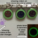 Happy Face Dangle Mood & Glow Slider 5mm Italian Charm Smiley Face