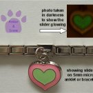 Heart Dangle Glow Slider 5mm Italian Charm - Color Changer