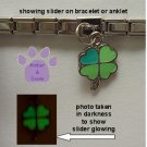 Lucky Clover Dangle Glow Slider 5mm Italian Charm -Color Changer