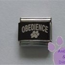 OBEDIENCE All Color Laser Italian Charm with Pawprint