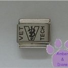 VET TECH Laser Italian Charm with the Veterinary Symbol