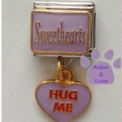 Sweethearts Dangle Italian Charm with HUG ME in Lavender