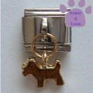 Gold Puppy Dog Italian Dangle Charm