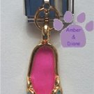 Pink Enamel Flip Flop Dangle Italian Charm