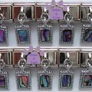 Paua Shell Rectangular Dangle Italian Charm