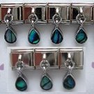 Paua Shell Teardrop Dangle Italian Charm
