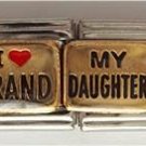 Double Link I (heart) MY GRANDDAUGHTER Italian Charm