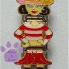 Little Girl Triple Link Italian Charm with pink hat