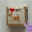 I love (red heart) my Chihuahua 9mm Custom Photo Italian Charm