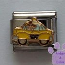 Cute Yellow Taxi Italian Charm for Taxi Cab Driver