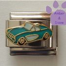 Robin's Egg Blue Corvette Convertible Italian Charm
