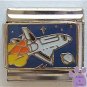 Space Shuttle Craft in the Night Sky Italian Charm with a Planet