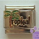 Tropical Palm Tree Italian Charm - Palmtree is letter T