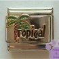 Tropical Palm Tree Italian Charm - Palmtree is letter T