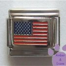 American Flag Italian Charm United States of America, silvertone