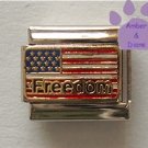 American Freedom Flag Italian Charm US Red, White and Blue
