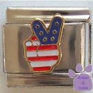 American Victory Flag Italian Charm Peace Symbol Flag