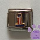 Number 1 American Flag Italian charm USA