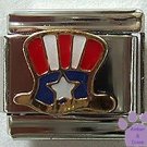 US Flag American Uncle Sam Hat Italian Charm