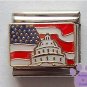 White House with US Flag Behind Italian Charm for American