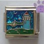 Light House Italian Charm with Blue Glitter Ocean