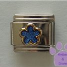 Blue Shimmer Flower Italian Charm