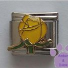 Pretty Yellow Rosebud Italian Charm means "joy and happiness"