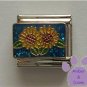 Sunflowers on blue glitter background Italian Charm "Adoration"