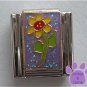 Yellow Daisy Italian Charm on Lavender Glitter Background