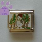 Snowman Italian Charm Snow  Man in a Field