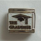 THE GRADUATE Italian Charm with black mortarboard cap
