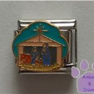 Nativity Scene Italian Charm Stable with gold tone Star above