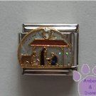 Nativity Scene Italian Charm Stable with white crystal Star