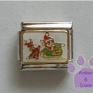 Santa Claus in his Sleigh Italian Charm