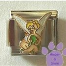 Gorgeous Tinkerbell Seated with Glitter Wings Italian Charm