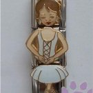 Ballerina Triple Link Italian Charm - Brunette with White Tutu