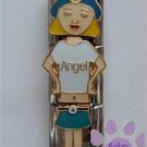Little Girl "Angel" Triple Link Italian Charm with Blond Hair