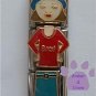 Little Girl "Brat "Triple Link Italian Charm with Brown Hair