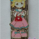 Little Girl Triple Link Italian Charm - pink dress and red purse