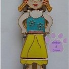 Quadruple Link Little Girl Italian Charm in pigtails
