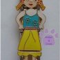 Quadruple Link Little Girl Italian Charm in pigtails